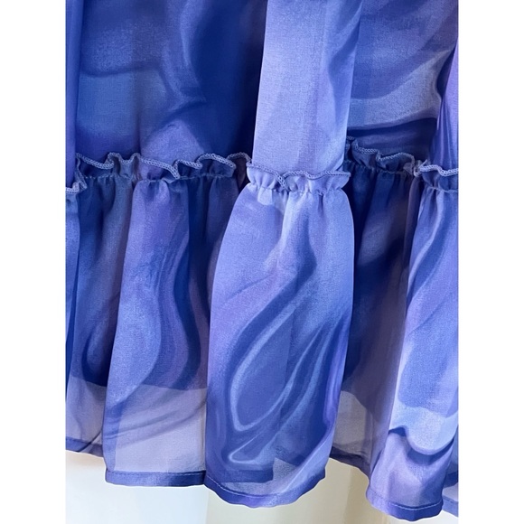 PEACH LOVE CALIFORNIA Purple swirl flare sleeve tunic dress S M - Picture 7 of 7